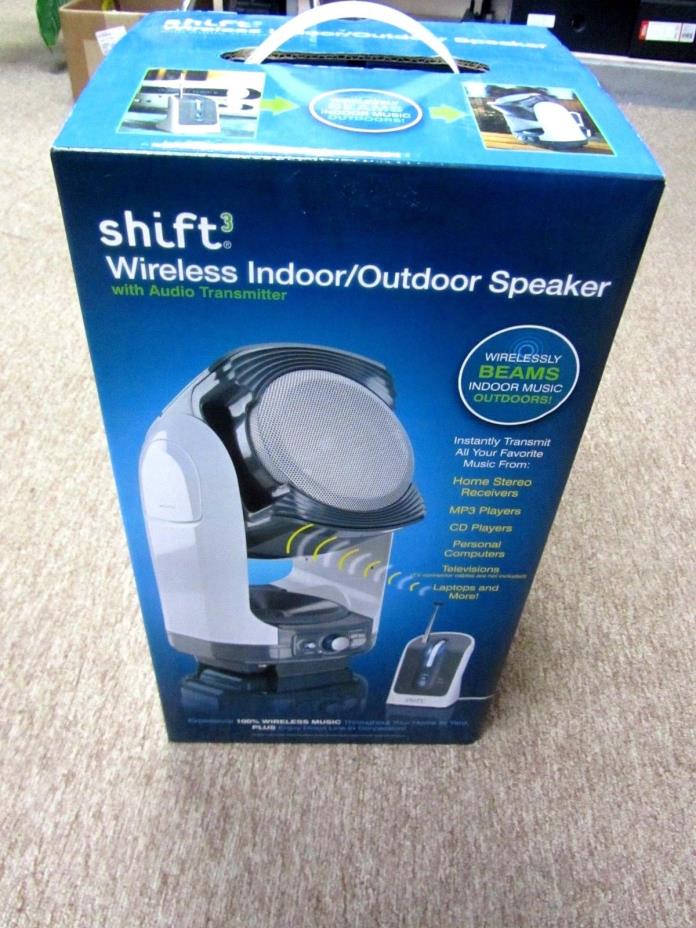 Shift3 Wireless Indoor/Outdoor Speaker with Audio Transmitter - NEW