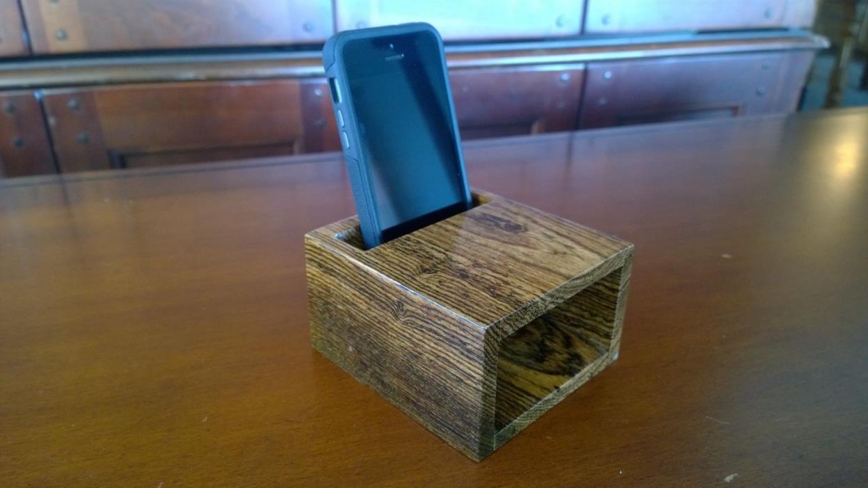 Handmade Exotic Cell Phone Amplifier, Acoustic Soundbox, Bocote, Speaker Box