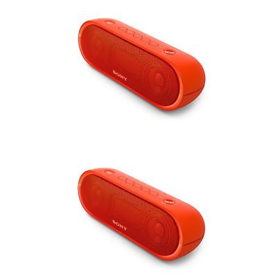 Sony XB20 Portable Wireless Speaker with Bluetooth, Red (2017 model) (2-Pack)