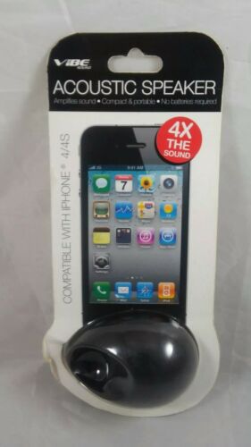 VIBE Black Acoustic Speaker iPhone 4/4S, no batteries! New in package