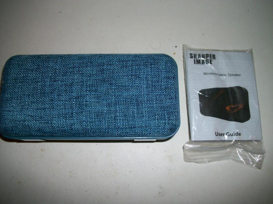 Sharper Image Wireless Bluetooth Rechargeable Portable Fabric Speaker BLUE.USA!!