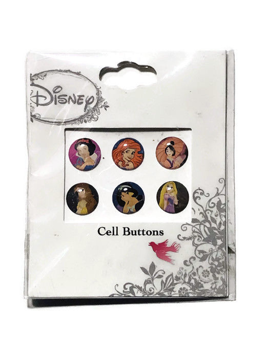 Disney Princesses Smart Phone 6 Pack Home Button Stickers for Apple Iphone