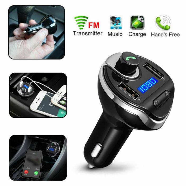 Car Wireless In-Car FM Bluetooth Transmitter Modulator Adapter Kit USB Charger