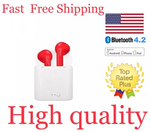 Bluetooth Wireless Headset i7s TWS Earbuds w Charger Box- US Seller