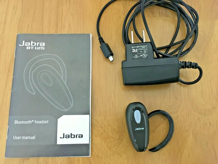 Jabra BT125 Over the Ear Bluetooth Headset With Charger  & User Manual - Black