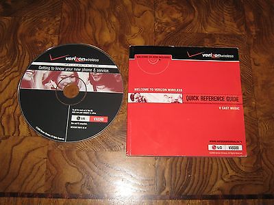 Verizon Wireless Quick Reference Guide LG VS8300 – Booklet and DVD – new