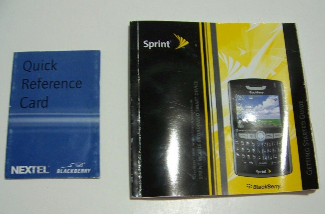 Blackberry Sprint Getting Started Guide & Nextel Quick Reference Card, FREE S&H!