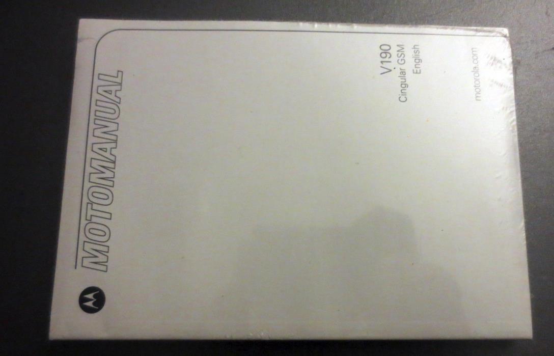 Motorola V190 mint condition user guide