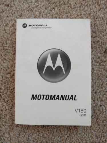 Motorola Motomanual V180 GSM Cell Phone Operating Manual