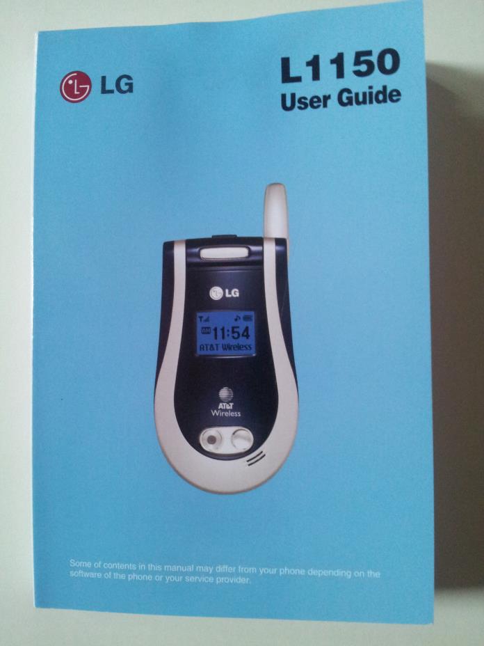 LG L1150 Flip Phone User Guide English/Spanish (AT&T)/ Manual ONLY