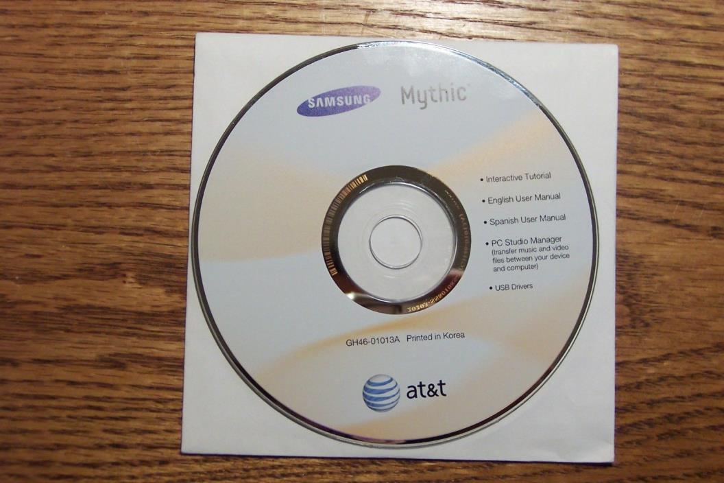 Samsung Mythic AT&T Cell Phone  Studio Manager, Manual & Drivers CD