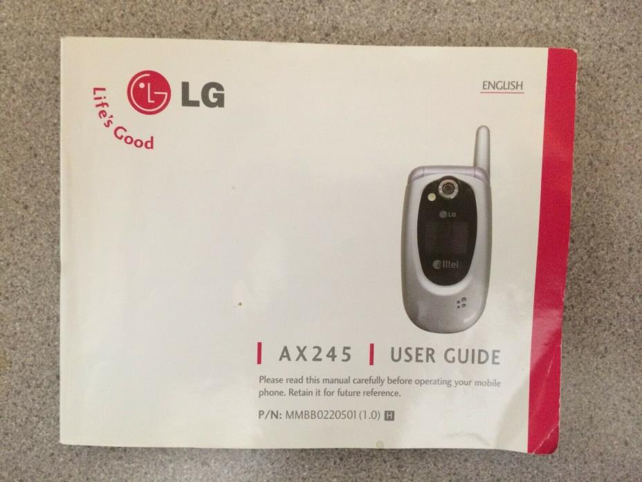 LG AX245 user guide owners manual for cell phone