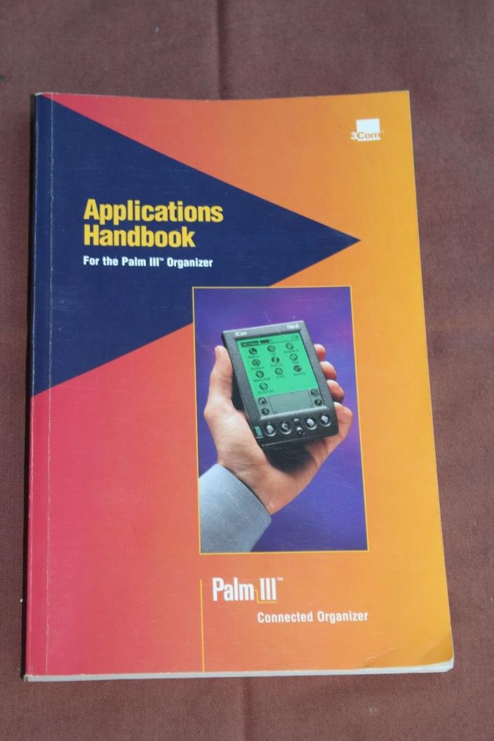 3Com Palm III Handheld PDA Applications Handbook Manual