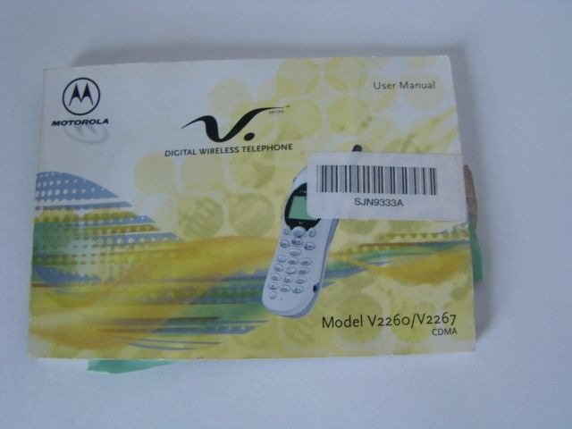 User Manual ONLY for - Motorola Digital Wireless Telephone Model V2260 / V2267