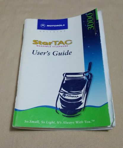 Vintage 90s Motorola Cellular Phone Operations Manual StarTac User's Guide 3000