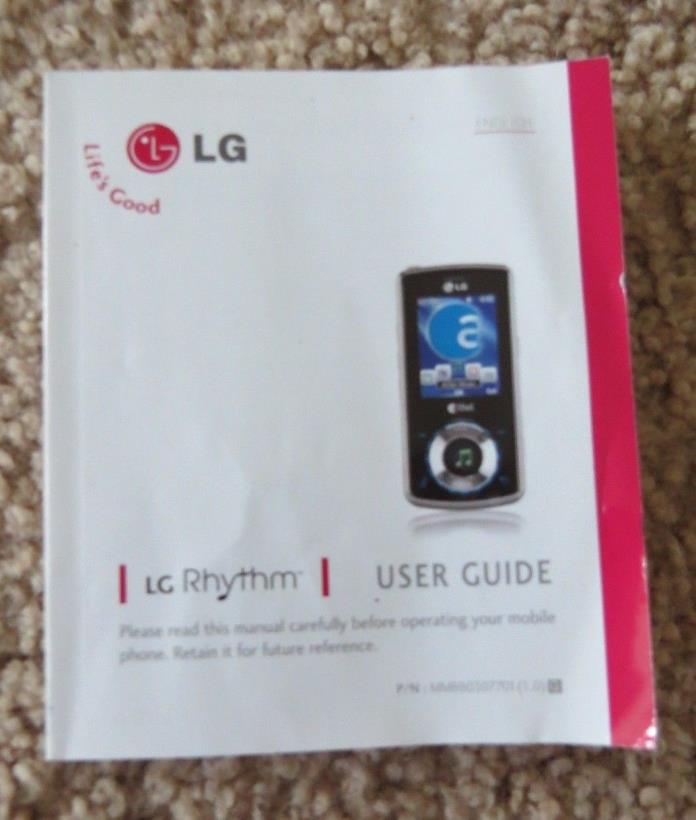 LG Rhythm wireless mobile cellular cell phone OWNERS MANUAL 2008 User Guide book