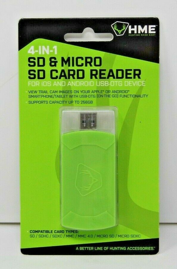 HME 4-In-1 Android IOS SD/Micro SD Card Reader View w/ Smart Device HME-QMCR New