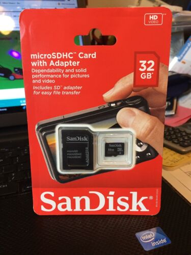 New microSDHC Card with Adapter 32GB HIGH QUALITY Class 4 SanDisk