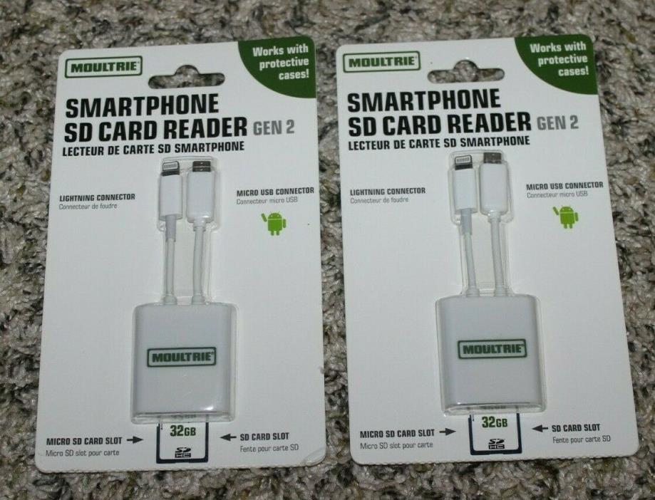 NEW Lot of 2 Smartphone SD Card Readers Gen 2 by Moultrie Trail Cam Pics