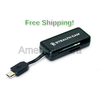 Stealth Cam Micro USB OTG Memory Card Reader for Android Devices, Black N/A