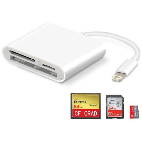 CF Card Reader for iPhone/iPad, Lighting to SD/TF/CF Card Camera Reader iPhone
