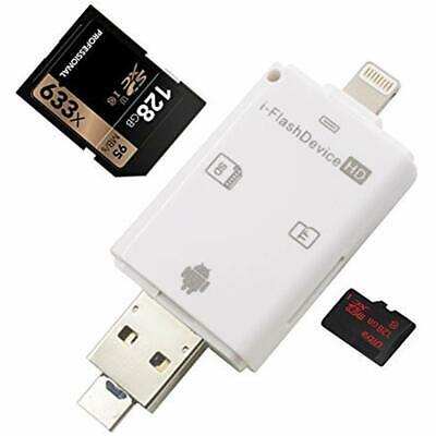 3 In 1 Card Reader Flash Drive USB Micro SD SDHC TF For IPhone 8/7/7 Plus/6s/6s