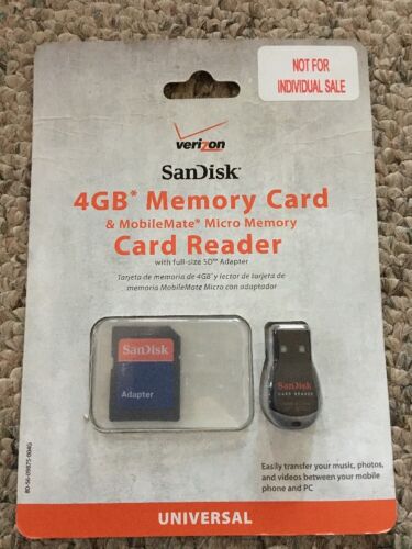 Sandisk 4 GB Memory Card Adapter & MobileMate Micro Memory Card Reader
