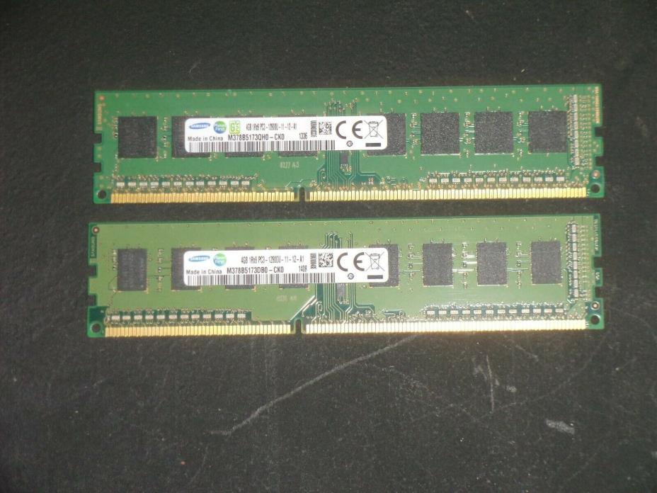 samsung 2 sticks 4GB 1Rx8 PC3-12800U-11-12-A1 1600 MHz 240 pins DDR3 SDRAM memo