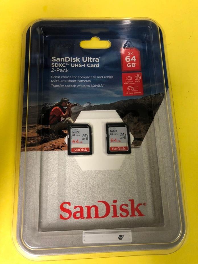 Sandisk 64gb Ultra SDXC UHS-I Card (2 Pack) - Brand NEW