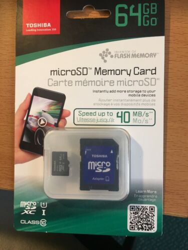 Toshiba 64 GB Micro SD Memory Card and Adapter