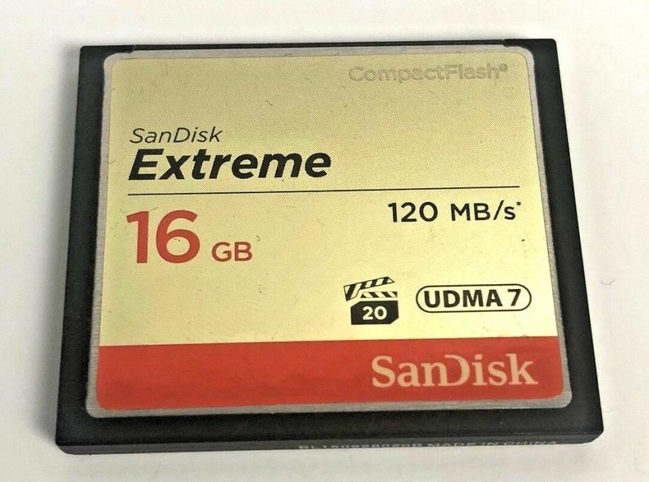 16GB SanDisk Extreme Compact Flash CF Card 120MB/s 800x UDMA 7