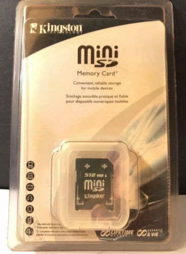 New Kingston 512 MB Mini SD Card Adapter Included SDM/512CR