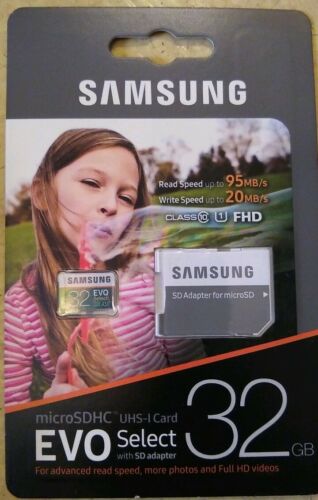 Samsung 32GB MicroSD (EVO Select 95MB/s) with Adapter!