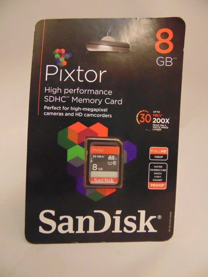 NEW PIXTOR SanDisk High Performance SDHC Memory Card, 8GB