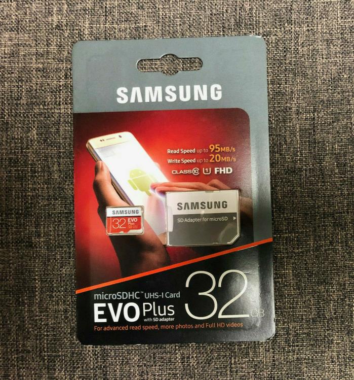 Samsung EVO Plus microSDHC UHS-I 32GB Memory Card w/ Adapter TMOM65425 NEW