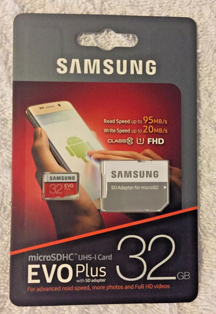 Samsung EVO Plus 32GB, Class 10 20MB/s Write Speed MicroSDHC Card - MB-MC32GA/AM