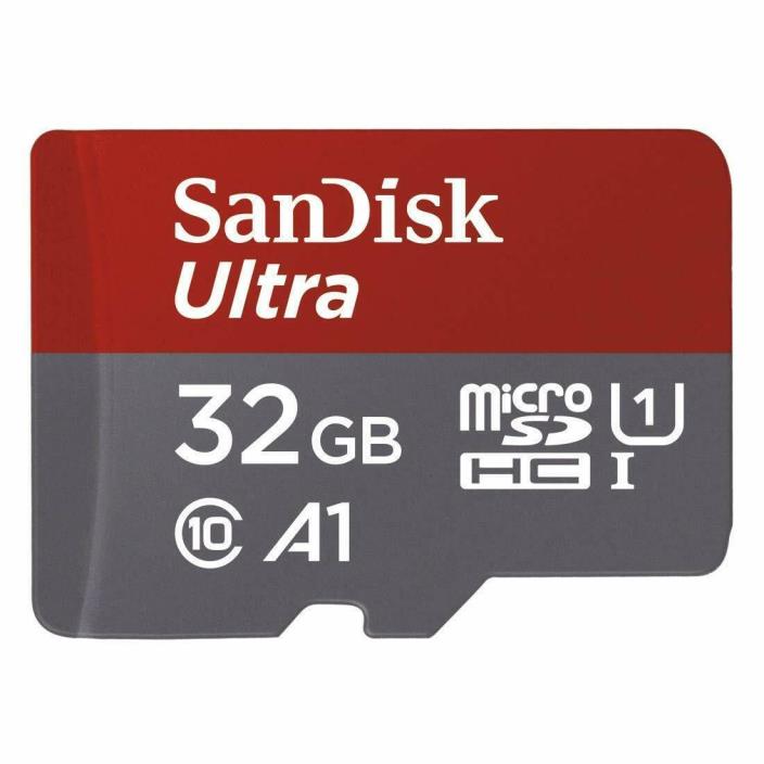 SanDisk Ultra 32GB microSDHC UHS-I card with Adapter SDSQUAR-032G-GN6MA New