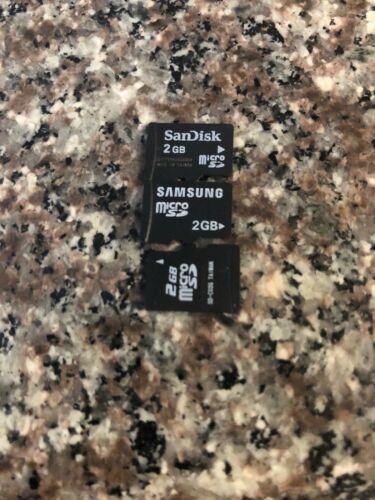 Lot Of 3 Micro Sd Card 2gb Mixed Brands Free Shipping