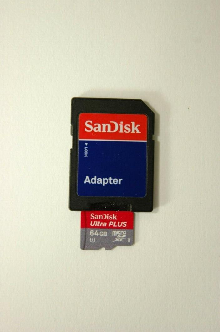 SanDisk Ultra 64GB, Class 10 (30MB/s) - microSDXC Card + SD Adaptor