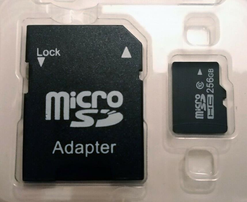 256GB Micro SD SDHC Card w/Adapter Phone Camera Android Drone GoPro A1 Evo NEW