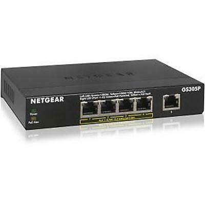 NETGEAR GS305P-100NAS 5 port PoE Gig Ethrnt Switch