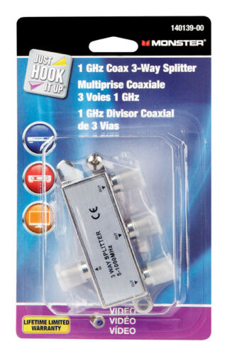 Monster Cable  Just Hook It Up  Video Splitter  75 Ohm 1000 mHz 1 pk