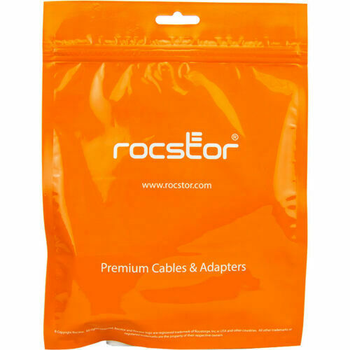 Rocstor Premium Slim 3.5mm Stereo Audio Cable 10 ft - M/M - Mini-phone Male Ster