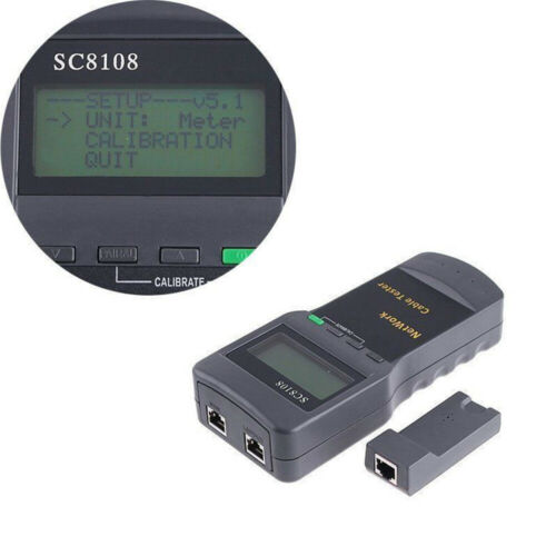 SC8108 Network Tester Portable LCD LAN Phone Length Cable Meter RJ45 Tool B3A8F