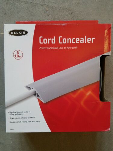 Belkin Cord Concealer Computer Cable Cover 6 Feet Grey Trip Free Floor NIB