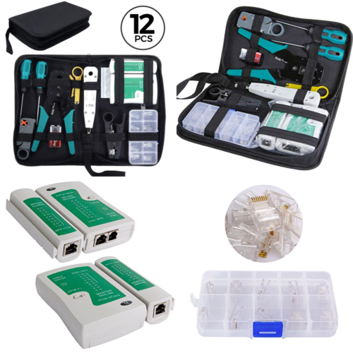 12 In 1 Network Repair Kit Tool For RJ45/11/12 Cat5/5E Lan Cable Tester Computer