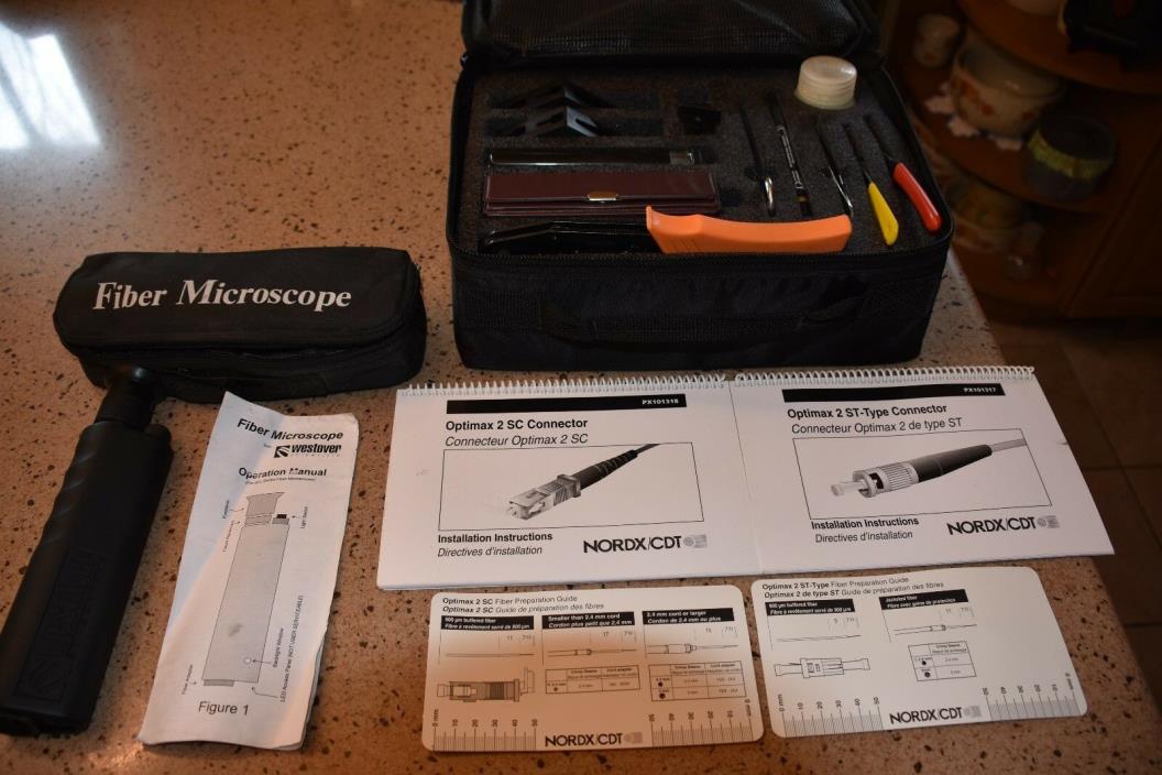 NORDX/CDT SC ST Fiber Connector Kit and Westover Scientic Fiber Microscope