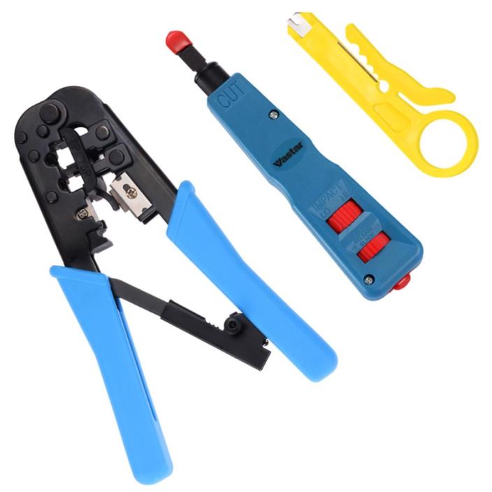 Pulling Grips Vastar Network Cable Repair Kit - Wire Punch Down Impact Tool,