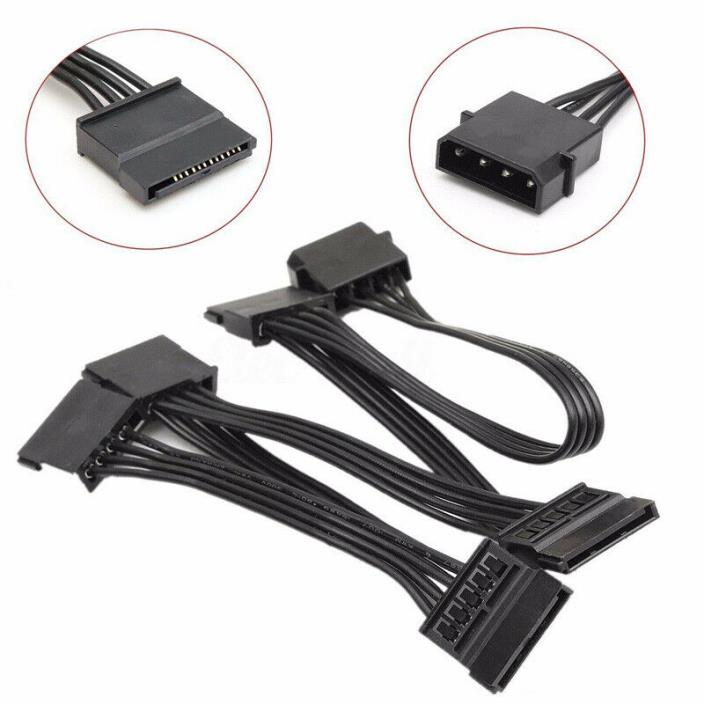4 Pin IDE Molex To 5 Serial SATA Hard Drive Hard Disk Power Adapter Cable Cord
