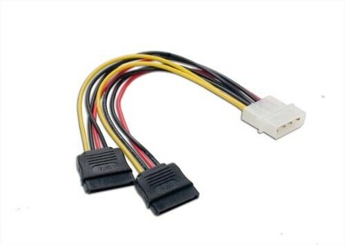 Power Cable 4 Pin IDE Male Molex To 2 Dual SATA Y Splitter Female HDD Adapter